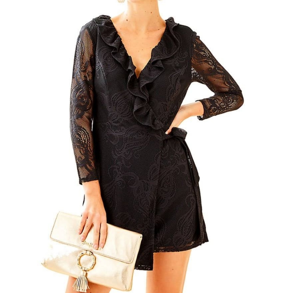 Lilly Pulitzer Tiki Wrap Ruffle Romper